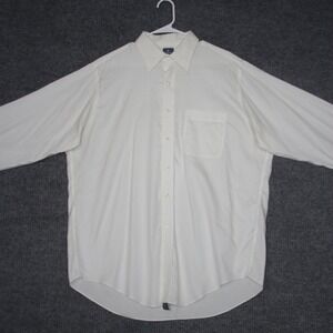 Lanesboro Dress Shirt Mens 16.5 34/35 L White Cotton Non Iron Button Down Pocket